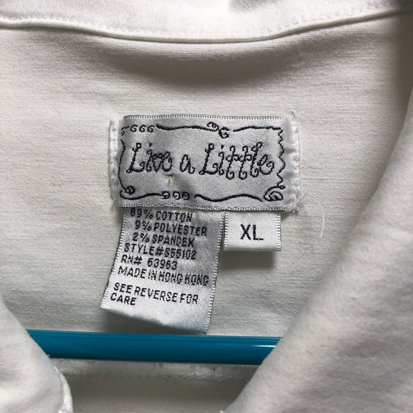 Women’s White Stretch Denim Jean Jacket by Live A Little Size XL - Picture 10 of 12